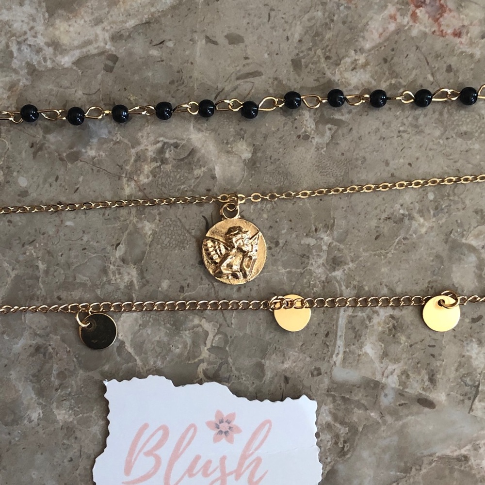 3/$25⚡️layered sequin coin angel beaded necklace - Picture 8 of 9